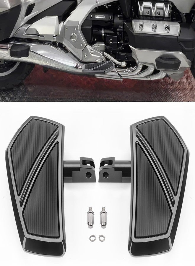 Aferrizu زوج واحد من مساند أقدام الراكب الأمامية من Aferrizu متوافقة مع ملحقات Honda Goldwing GL1800 و F6B من 2001 إلى 2024، مساند أقدام للدراجات النارية على الطرق السريعة (أسود) - Image 1