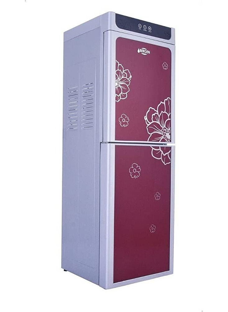 Bergen Hot & Cold & Normal Water Dispenser - 2 Nozzles - Stainless Steel Tanks - Large Fridge And Freezer - New Metalic Door Design - Red  - Image 1