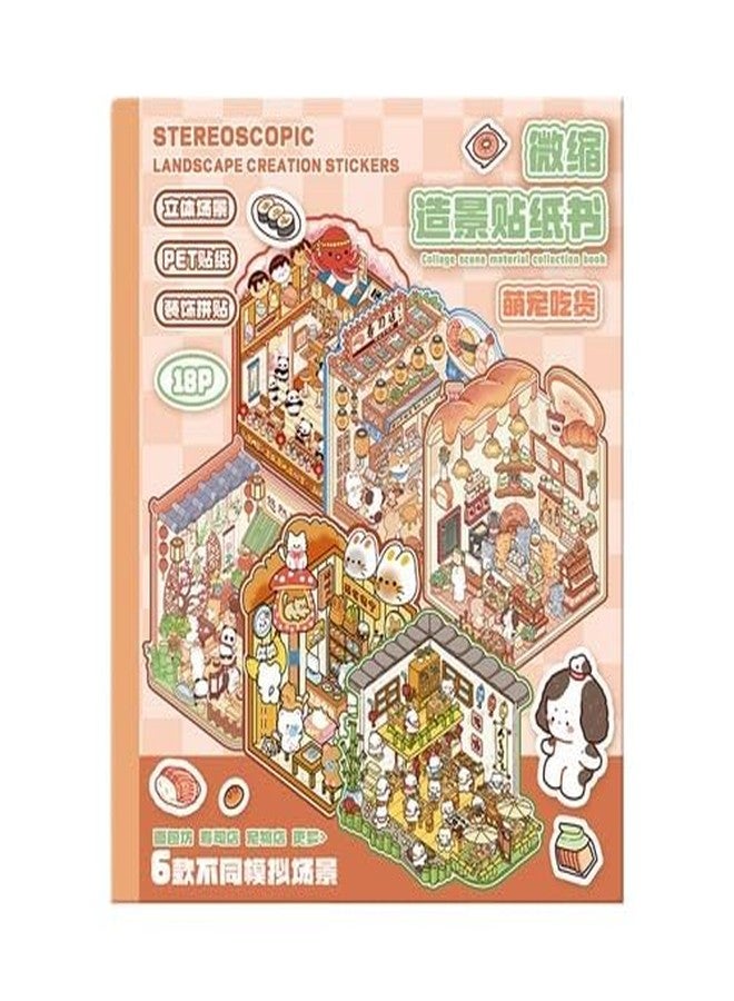 SAJEEVA 20 Sets DIY 3D Sticker Scene Collection Book for Kids Adults Cute Make Your Own Shop House Stickers for Gifts Stickers Therapy for Adult Relief Stress Pass The Time Play Park Hamburg Castle Library - Image 3