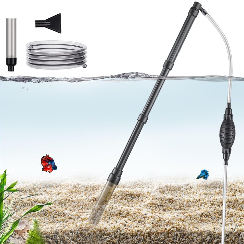 Carefree Fish Aquarium Gravel Vacuum Sand Cleaner with 6Ft Pipe Fish Tank Water Changer Adjustable Length ABSfor 520Gal Tank - Image 2