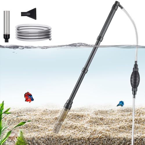 Carefree Fish Aquarium Gravel Vacuum Sand Cleaner with 6Ft Pipe Fish Tank Water Changer Adjustable Length ABSfor 520Gal Tank - Image 1