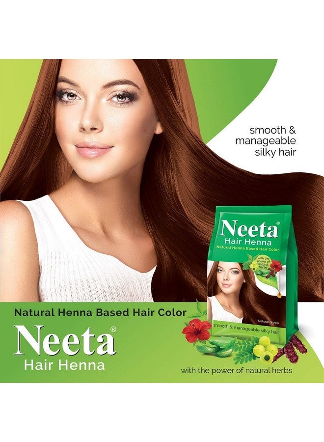 Neeta Hair Henna Colour Natural Brown Hair Color with 5 Natural Herbs, Ammonia Free Hair Colour for Women and Men, Natural Henna Based Hair Color (125g, Pack of 4) - Image 4