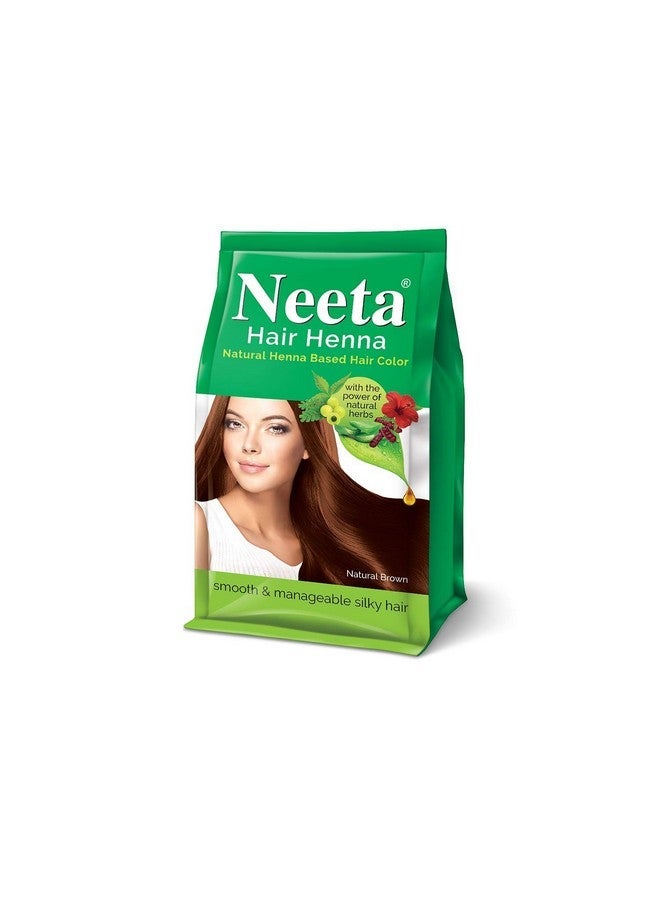 Neeta Hair Henna Colour Natural Brown Hair Color with 5 Natural Herbs, Ammonia Free Hair Colour for Women and Men, Natural Henna Based Hair Color (125g, Pack of 4) - Image 1