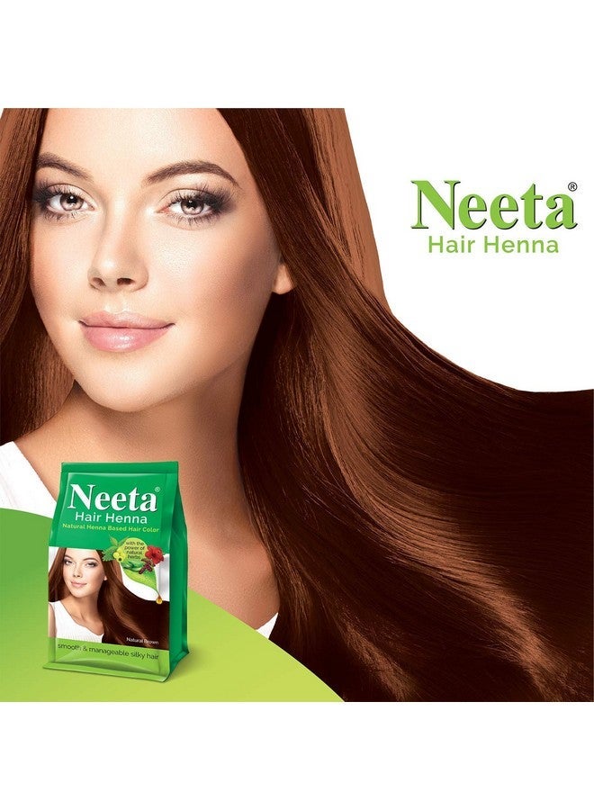 Neeta Hair Henna Colour Natural Brown Hair Color with 5 Natural Herbs, Ammonia Free Hair Colour for Women and Men, Natural Henna Based Hair Color (125g, Pack of 4) - Image 5