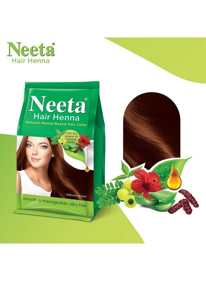 Neeta Hair Henna Colour Natural Brown Hair Color with 5 Natural Herbs, Ammonia Free Hair Colour for Women and Men, Natural Henna Based Hair Color (125g, Pack of 4) - Image 2
