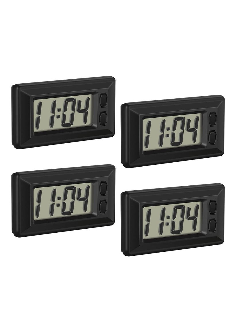 Y&D 4 Pieces Small Digital Clock Mini Car LCD Dashboard Time Vehicle Electronic for Truck Home Desk Office  - Image 1