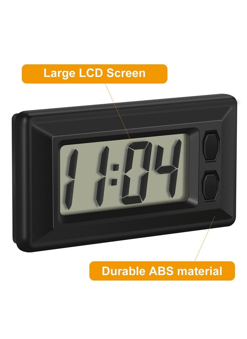 Y&D 4 Pieces Small Digital Clock Mini Car LCD Dashboard Time Vehicle Electronic for Truck Home Desk Office  - Image 4