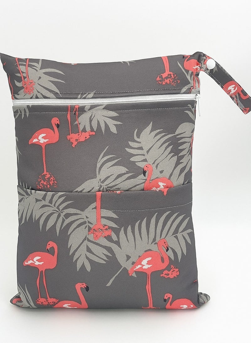 GT-Wheel Waterproof Wet Bag Reusable Washable Wet Dry Bag with Double Zipper for Travel Beach Diapers Swimwear & More  - Image 1