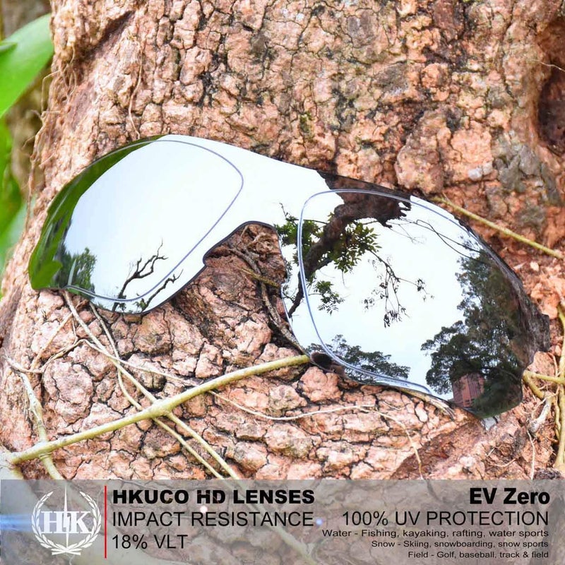 Generic HKUCO For Oakley EVZero OO9308 Silver/Green Polarized Replacement Lenses And Black Earsocks Rubber Kit And Nose Pads  - Image 2