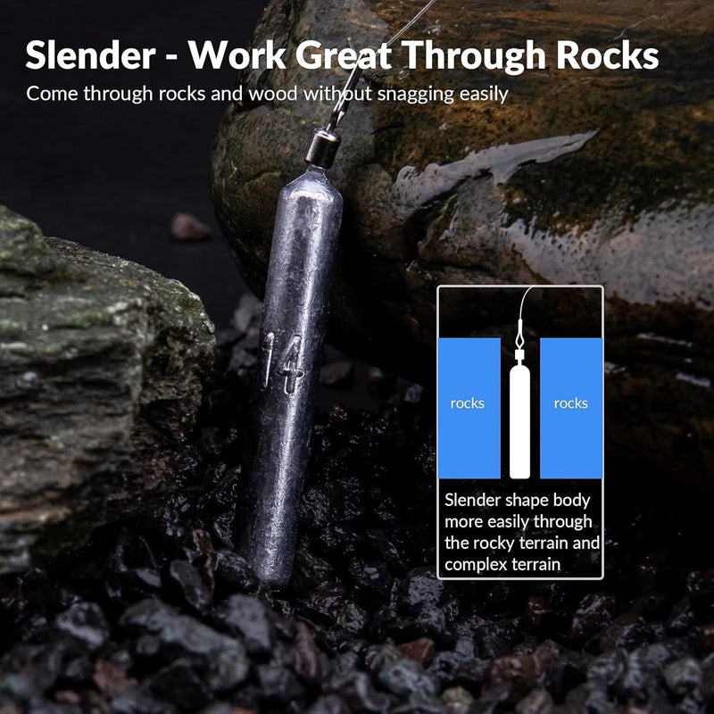 THKFISH Fishing Weights Sinkers Set, 60PCS Fishing Sinker Drop Shot Weights Kit,Drop Shot Rig Wacky Hooks for Saltwater Freshwater Bass Fishing - Image 5