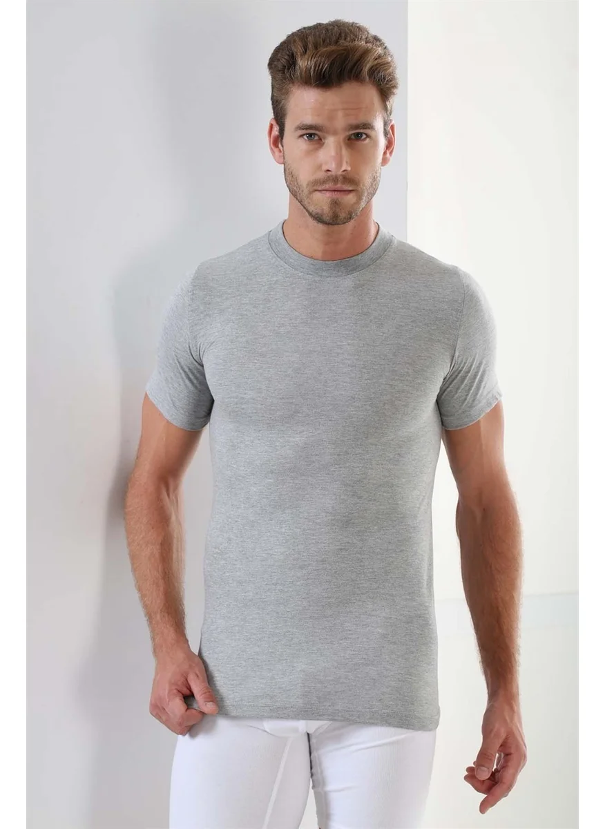 Arma Yıldız Arma Star Men's Grey Combed Cotton O Neck Undershirt