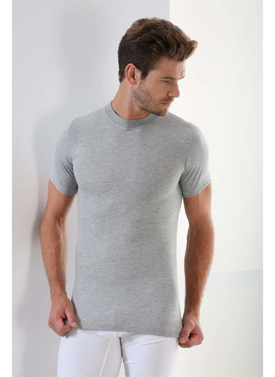 Arma Yıldız Arma Star Men's Grey Combed Cotton O Neck Undershirt