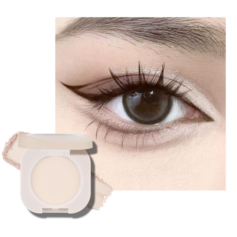 KYDA Single Matte Eyeshadow, Sheer Off White Vanilla Eyeshadow, Blendable Brightenning Primer for Eyes Shadow, Ultra-fine Lightweight Powder, Moonlight - Image 1