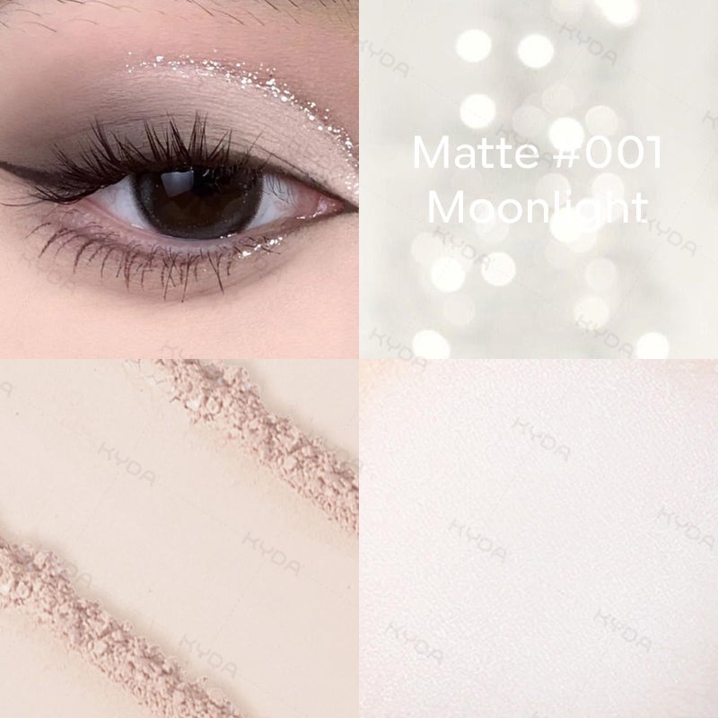 KYDA Single Matte Eyeshadow, Sheer Off White Vanilla Eyeshadow, Blendable Brightenning Primer for Eyes Shadow, Ultra-fine Lightweight Powder, Moonlight - Image 2