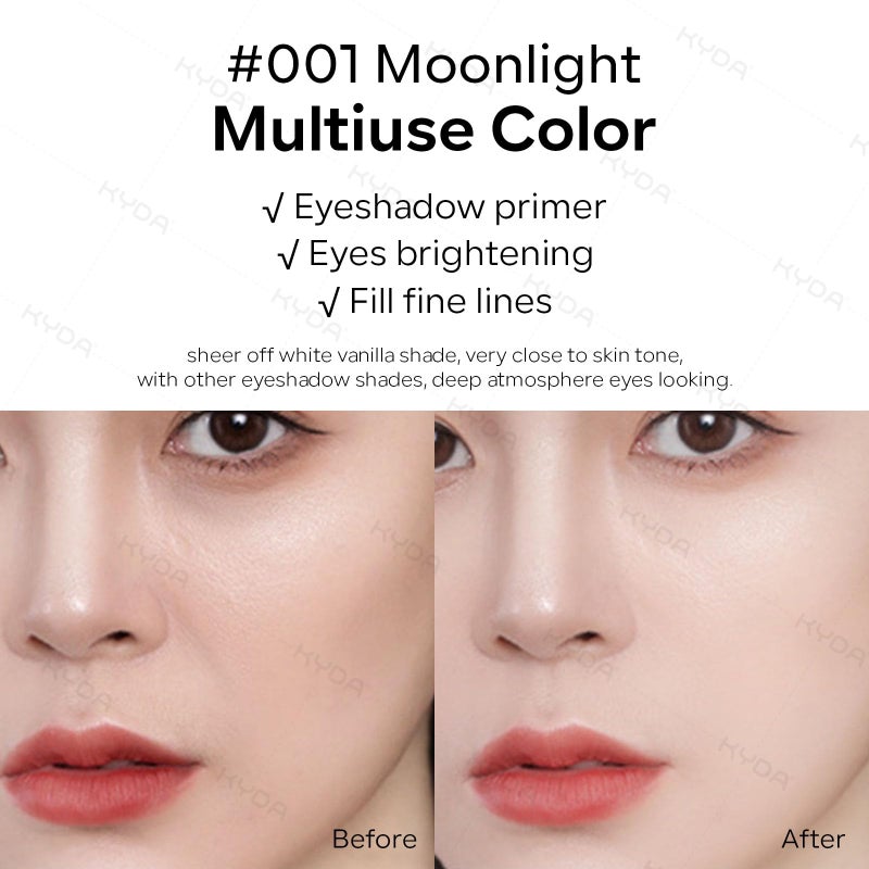 KYDA Single Matte Eyeshadow, Sheer Off White Vanilla Eyeshadow, Blendable Brightenning Primer for Eyes Shadow, Ultra-fine Lightweight Powder, Moonlight - Image 3