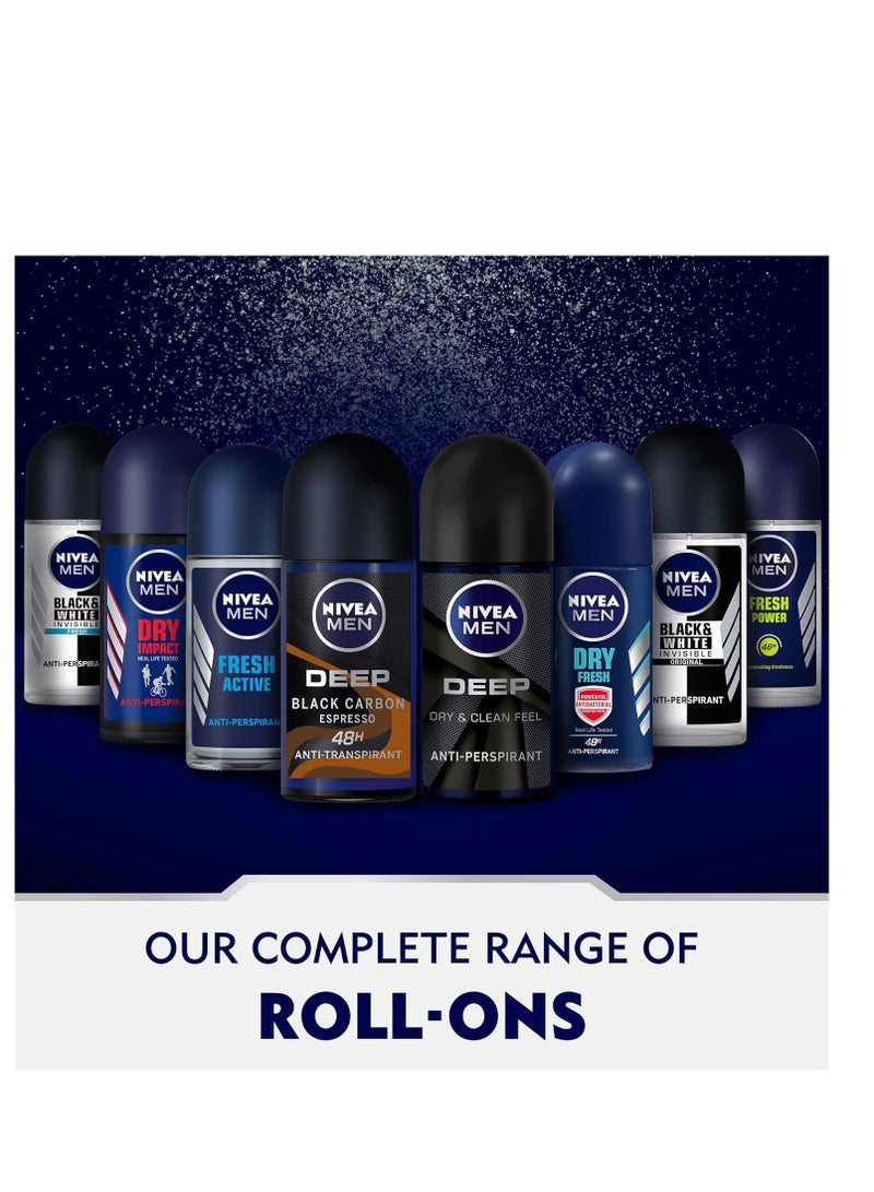 نيفيا 2 عبوة مقاوم التعرق انفيزبل اسود وابيض الاصلي رول للرجال 50 مل - Image 3