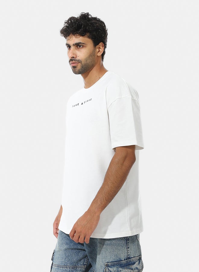 Andora Short Sleeves Oversized Printed T-Shirt_White Cream - Image 2