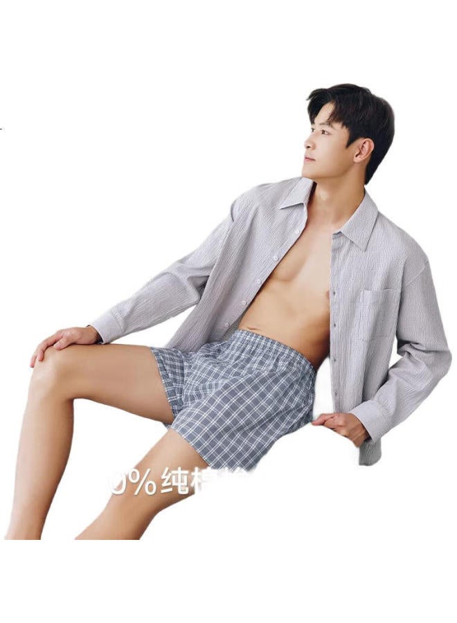 THREEGUN Sanqiang [100% Cotton Woven] Men'S Underwear, Loose-Fitting Aro Pants, Large Size, Breathable And Comfortable Men'S Shorts, 3-Pack - Image 2