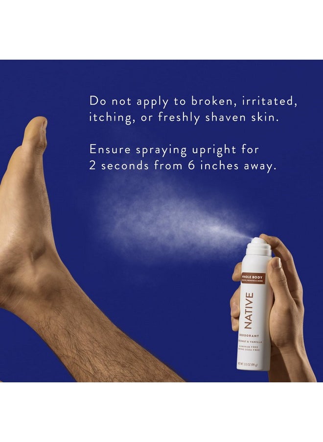 native Native Whole Body Deodorant Spray Contains Naturally Derived Ingredients, Deodorant for Women & Men | 72 Hour Odor Protection, Aluminum Free with Coconut Oil and Shea Butter | Coconut & Vanilla  - Image 5