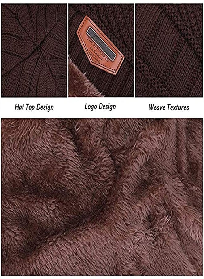 Atipriya Woolen Beanie/Skull Cap & Neck Warmer (Muffler) Combo for Winters with Faux Fur Inner Side | Warm Hat | Pack of 2 Set (Brown & grey cap with neck mufflers) - Image 3