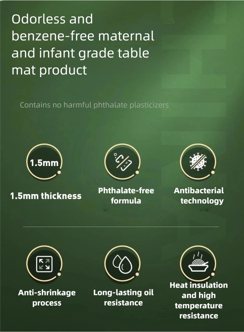 FURKIT مفرش طاولة من PVC شفاف سمك 1.5 مم - حصيرة دائري مانعة للانزلاق مضادة للماء لطاولة الطعام والمكتب والمنزل - غطاء طاولة بلاستيكي مرن للحماية 80*80cm/31.5*31.5in - Image 5