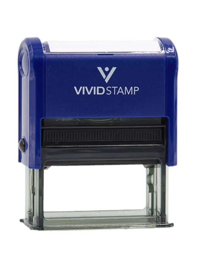 Vivid Stamp Faxed Emailed By Date Self Inking Rubber Stamp (Blue Ink) Large - Image 2