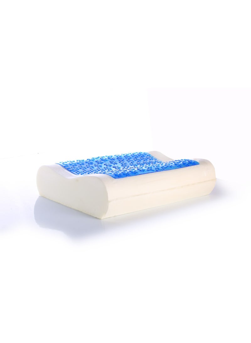 HT Memory foam sleeping pillow with cooling gel, off white, elegant and comfortable, medical pillow for sleeping - Image 2