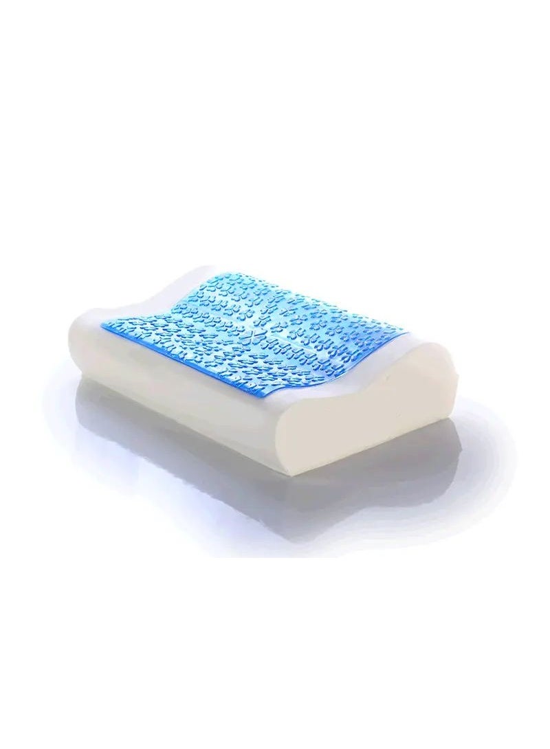 HT Memory foam sleeping pillow with cooling gel, off white, elegant and comfortable, medical pillow for sleeping - Image 1