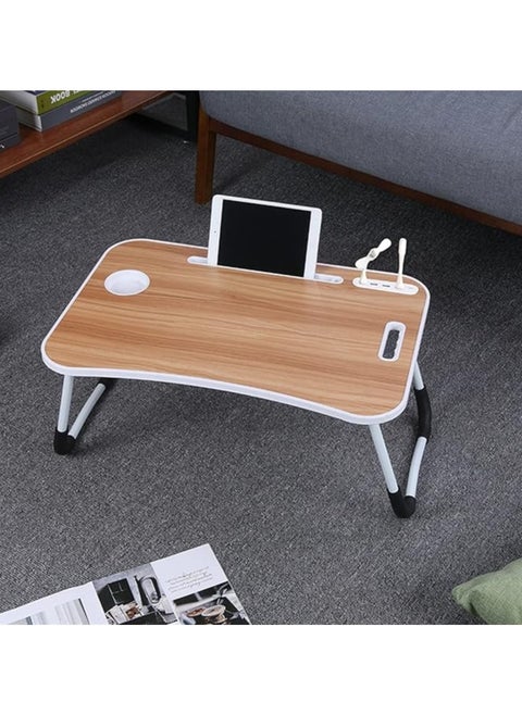 طاولة كمبيوتر محمول قابلة للطي مع iPad وحامل أكواب، طاولة دراسة متعددة الوظائف، طا Multi-functions Study Table, Laptop Table 28x60x40cmولة كمبيوتر محمول للسرير، للدراسة والعمل 28x60x40 سم