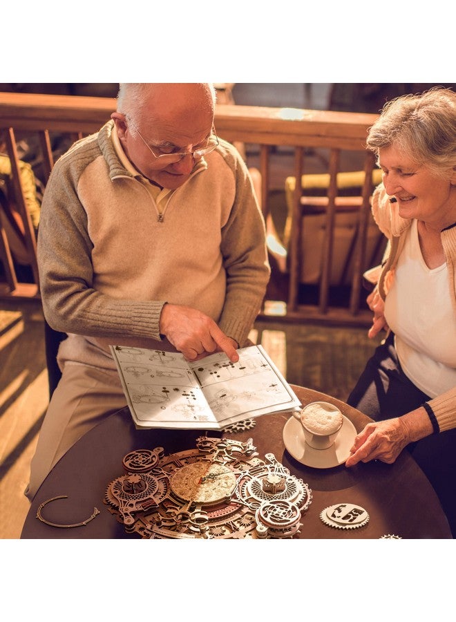 ROBOTIME 3D Wooden Puzzles for Adults, Models for Adults to Build Wooden Steampunk Clock Kit, DIY Mechanical Wall Quartz Aesthetic Room Decor Unique Gift - Image 3