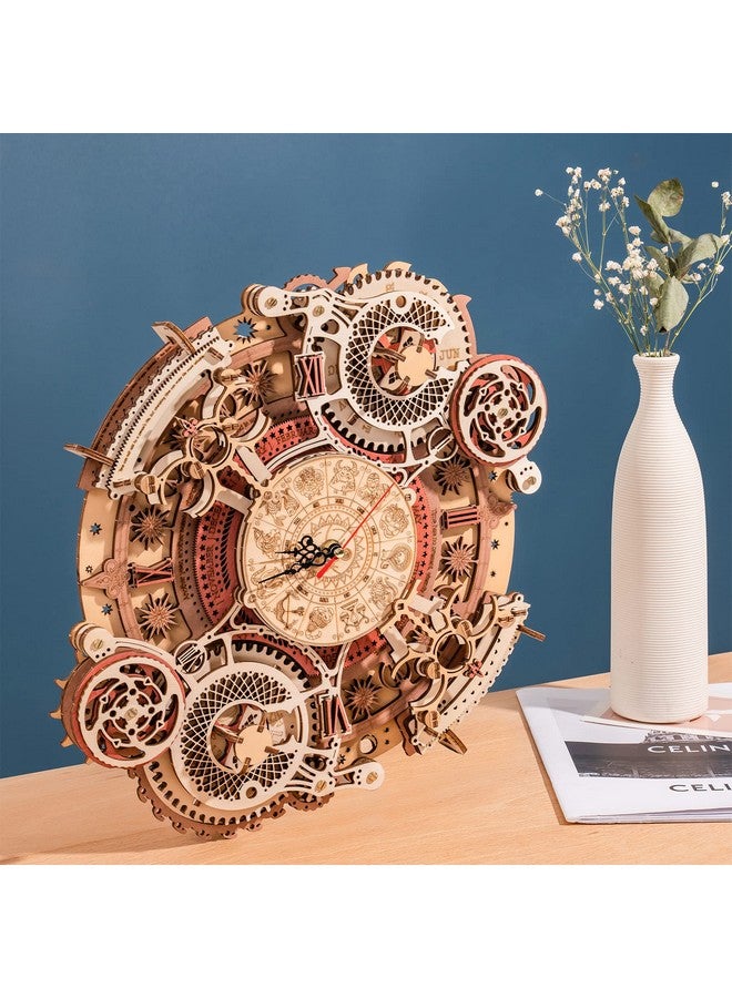 ROBOTIME 3D Wooden Puzzles for Adults, Models for Adults to Build Wooden Steampunk Clock Kit, DIY Mechanical Wall Quartz Aesthetic Room Decor Unique Gift - Image 1