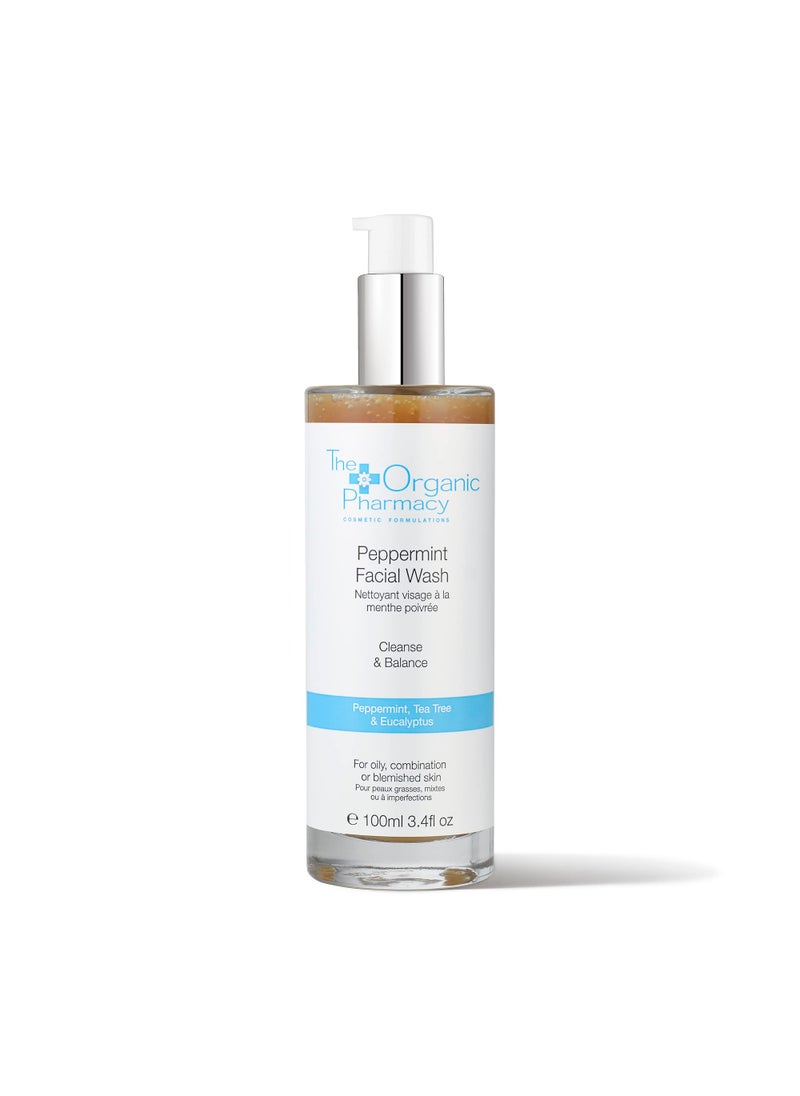 The Organic Pharmacy - The Organic Pharmacy Peppermint Facial Wash, for Cleansing and Balancing Oily, Combination, or Blemished Skin, 3.4 Ounce / 100 ml - Image 1