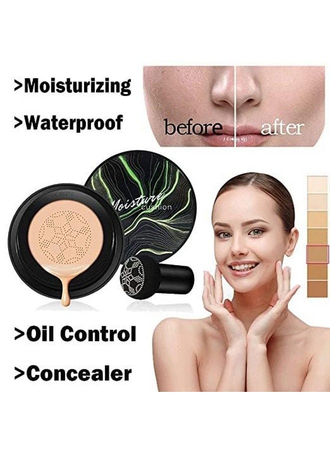 YG LianKai - YG LianKai Mushroom Head Air Cushion CC Cream Foundation, Moisturizing Concealer BB Cream Nude Long Lasting Matte CC Cream Face Makeup Base (Natural Color) - Image 1