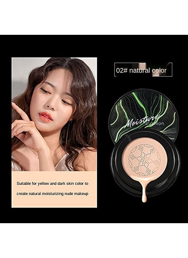 YG LianKai - YG LianKai Mushroom Head Air Cushion CC Cream Foundation, Moisturizing Concealer BB Cream Nude Long Lasting Matte CC Cream Face Makeup Base (Natural Color) - Image 1