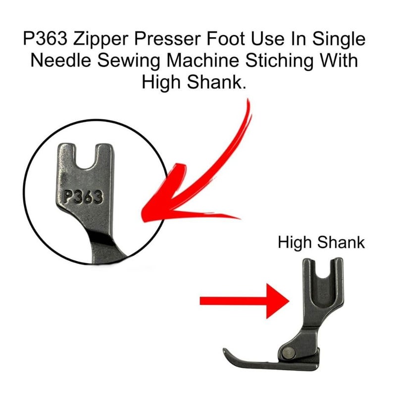 ZENITH Pressure Foot for Industrial Sewing Machine Fittings Sewing Machine Presser Foot Flat Type for Jack, Juki etc. Silver (P363) - Image 4