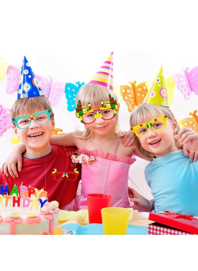 Woby Party Favor for Kids Gift Building Block Glasses DIY Stacking Block Bricks Party Glasses Toys Party Supplies Decorations for Birthday Christmas Carnival 9 Pcs - Image 5