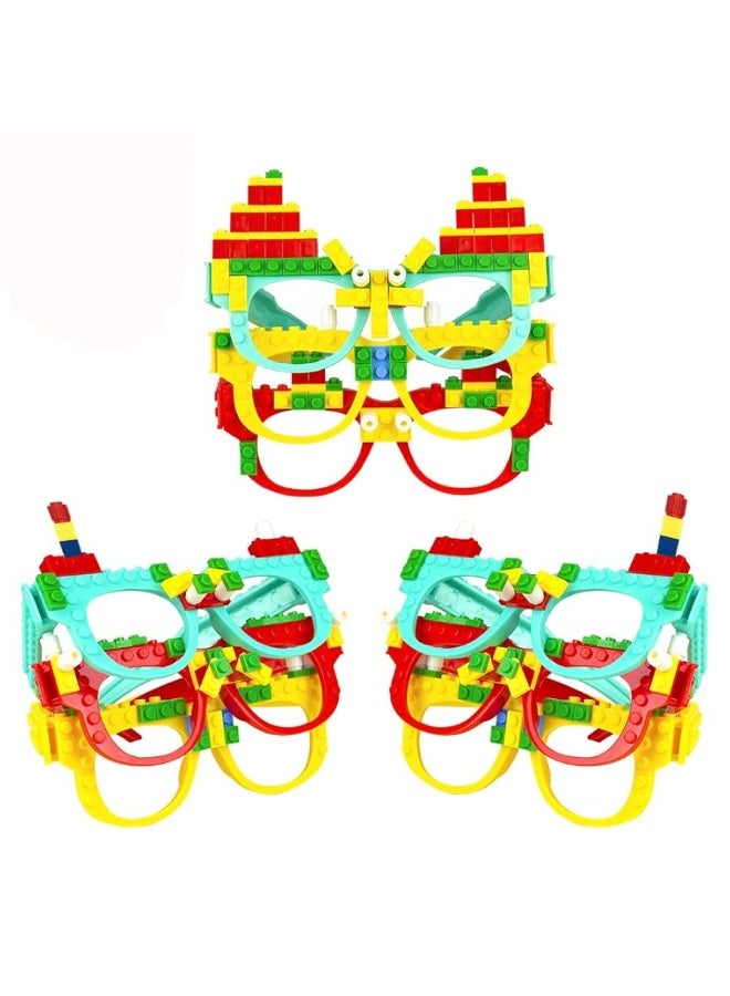 Woby Party Favor for Kids Gift Building Block Glasses DIY Stacking Block Bricks Party Glasses Toys Party Supplies Decorations for Birthday Christmas Carnival 9 Pcs - Image 2