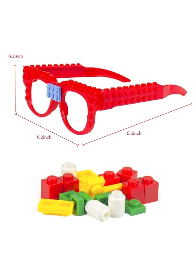 Woby Party Favor for Kids Gift Building Block Glasses DIY Stacking Block Bricks Party Glasses Toys Party Supplies Decorations for Birthday Christmas Carnival 9 Pcs - Image 3