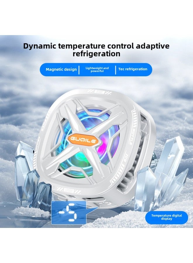 2024 FS05 Mobile Phone Radiator Two-in-one Magnetic Back Clip Semiconductor Radiator Digital Display Gear Cooling-Color:[FS05 Black] Standard  - Image 3