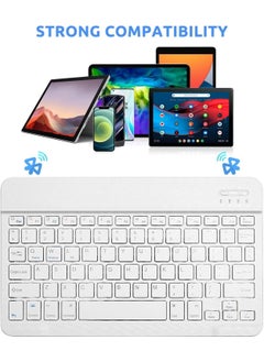 Bluetooth 10 Inch Ios Windows Android Compatible Wireless Keyboard - Turkish - Rechargeable - Silent - Multimedia - Ultra Thin White - pzsku/Z504806079CFDEFA60F94Z/45/_/1728061578/78003445-472e-4094-be4c-7ad601412433