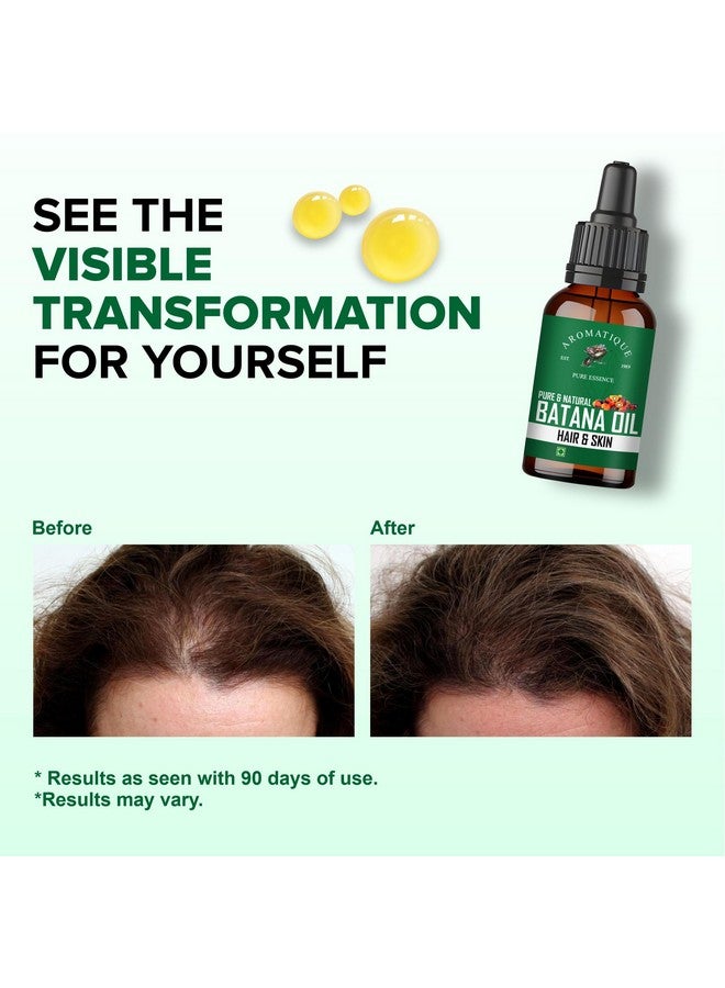 Aromatique Batana Oil - Pure Cold Pressed Oil for Hair Growth By Dr Sebi Sourced from Honduras, Derived from Palm Nut for Hair & Skin (30 ML) - Image 4