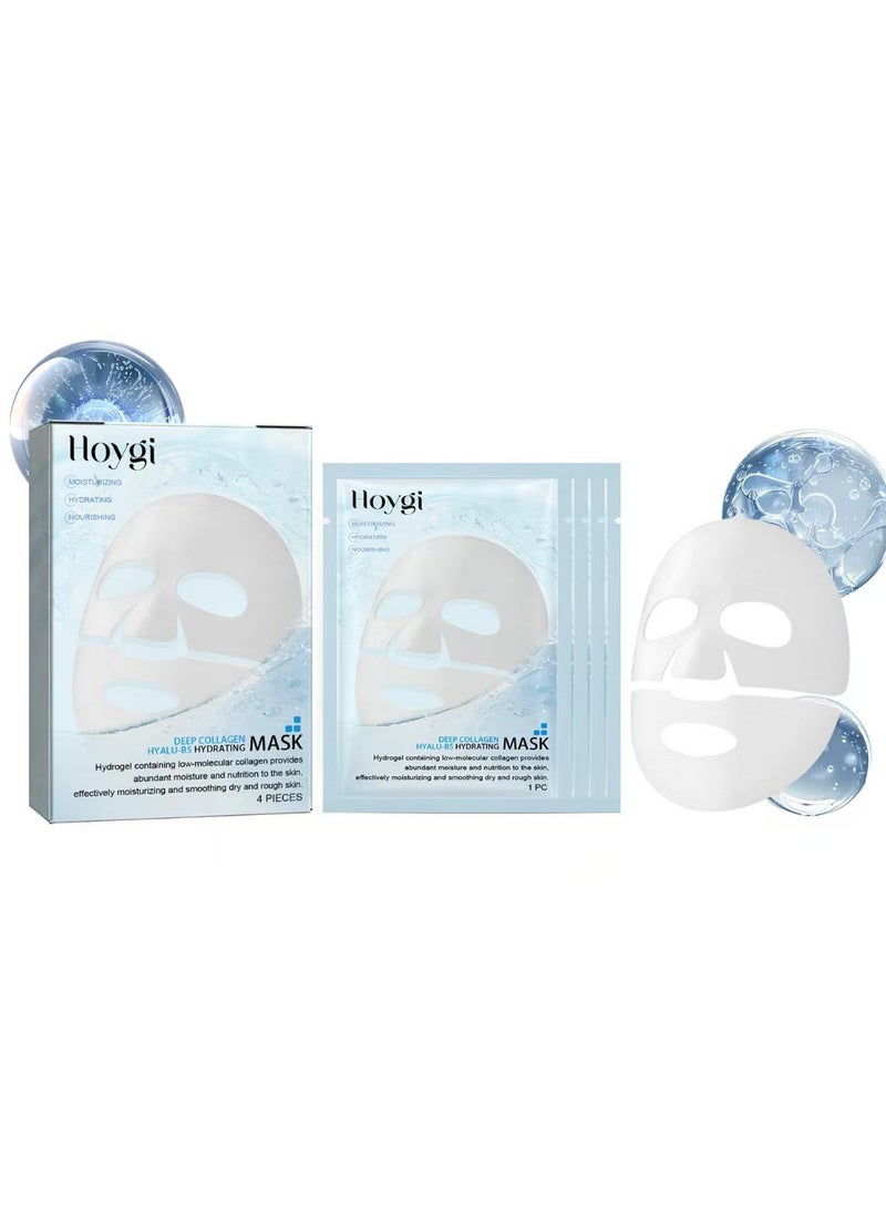 Hoygi Korean Collagen Face Mask Deep Collagen Anti Wrinkle Lifting Mask Collagen Face Mask Overnight, Collagen Real Deep Mask for Lifting, Firming, Moisturizing（4 PCS） - Image 1