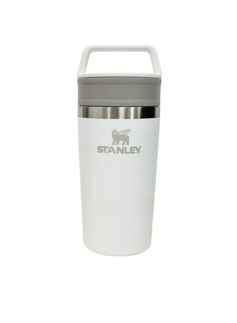 Stanley Stainless Steel Tumbler, Cafe To Go Travel Mug, Leak Proof Large Capacity Coffee Cup, Dishwasher Safe Thermo Coffee Mug For Coffee And Tea, (1pc, White, 356ML)