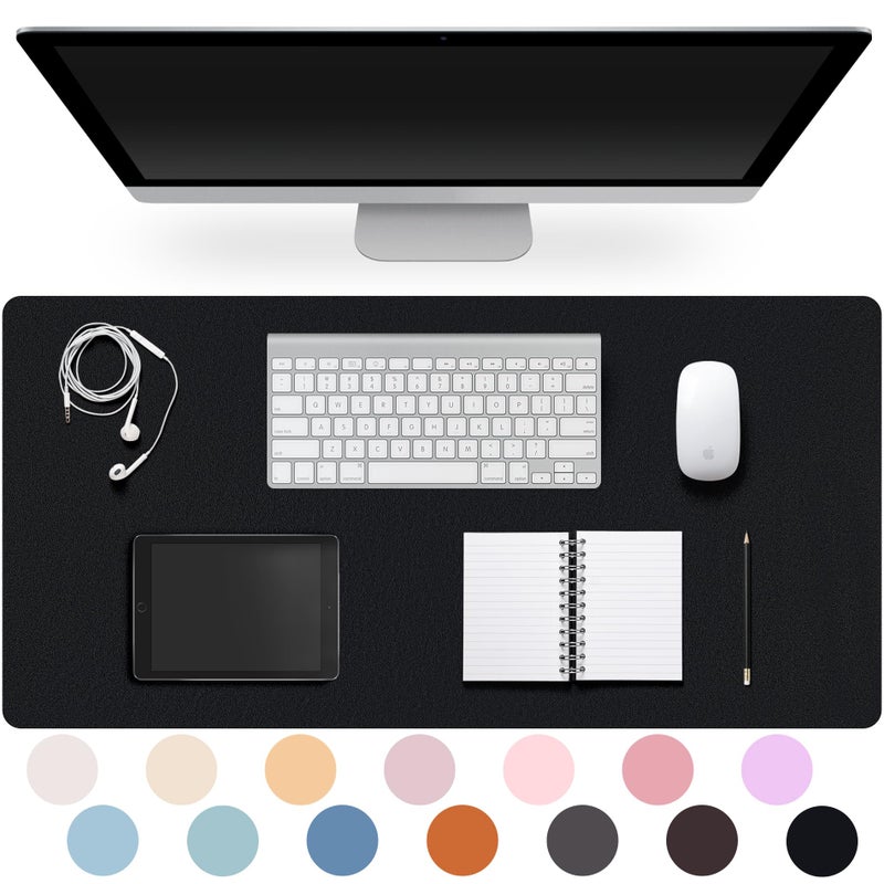 CADONO Leather Desk Pad Protector,Non-Slip Desk Pad,on-Slip PU Leather Large Mouse Pad,Easy Clean Desk Protecor Mat,Writing Pad for Office Work/Home/Decor(Black, 31.5" x 15.7") - Image 1