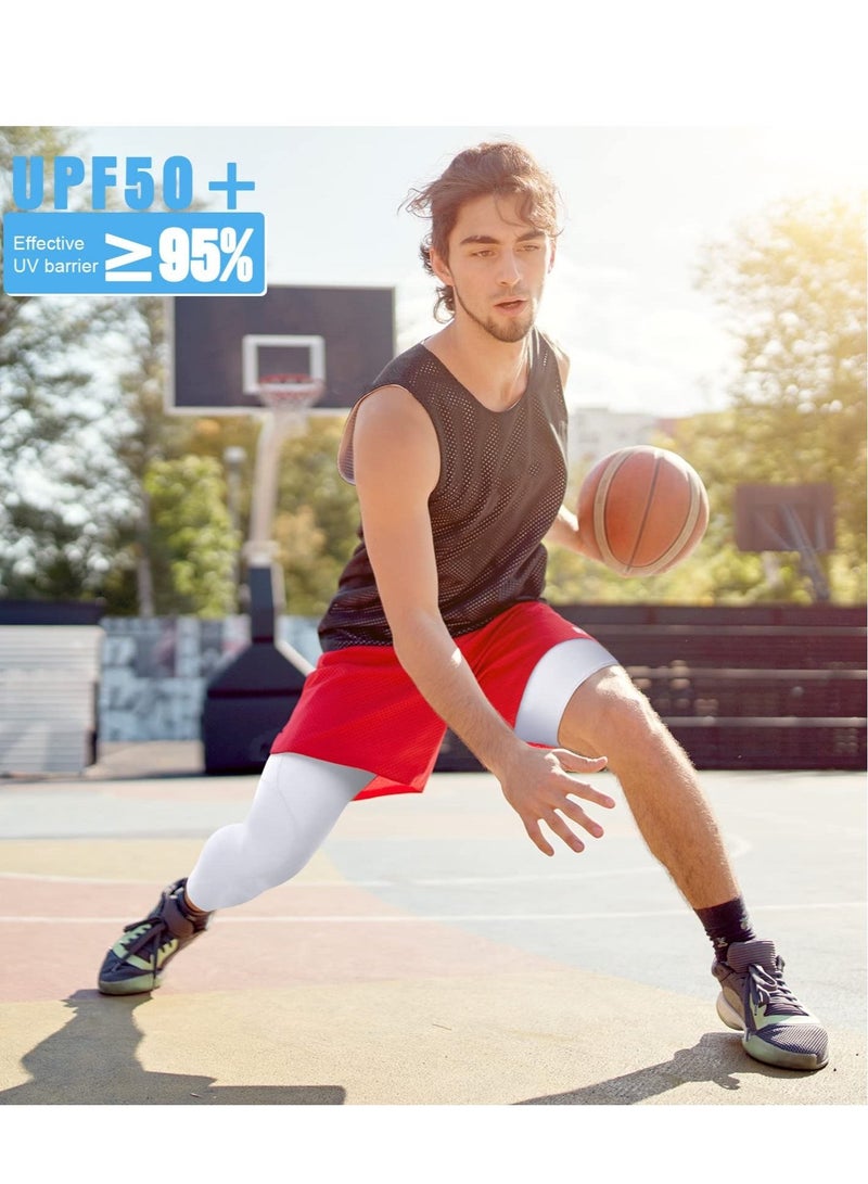 KASTWAVE 2 Pack Men's Compression Pants 3/4 One-Leg Tight Sports Base Leggings Basketball Running Size L - Image 2