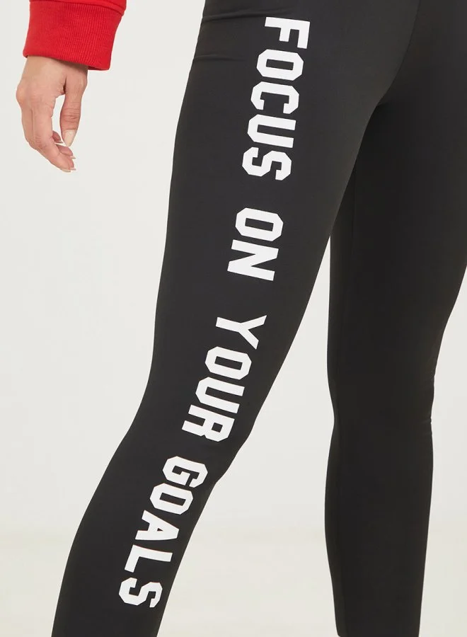 Styli Slogan Side Print Leggings