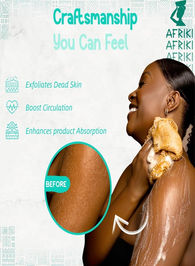 AFRIKI African Net Sponge - Exfoliating Body Scrubber, Black Owned & Rooted in Africa, All Skin Types | 45 in Long (Seafoam) - Image 2