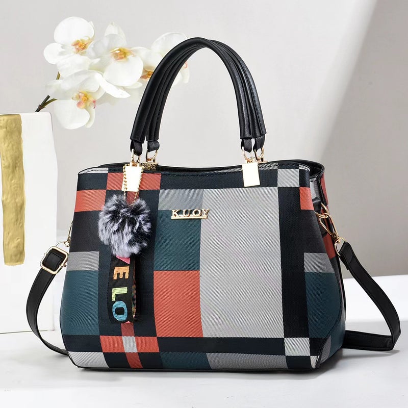 Taizhou Women'S Bag Korean Style Plaid Bag Manufacturer Color Matching Women'S Shoulder Bag Handbag Crossbody Bag Bag - Image 2