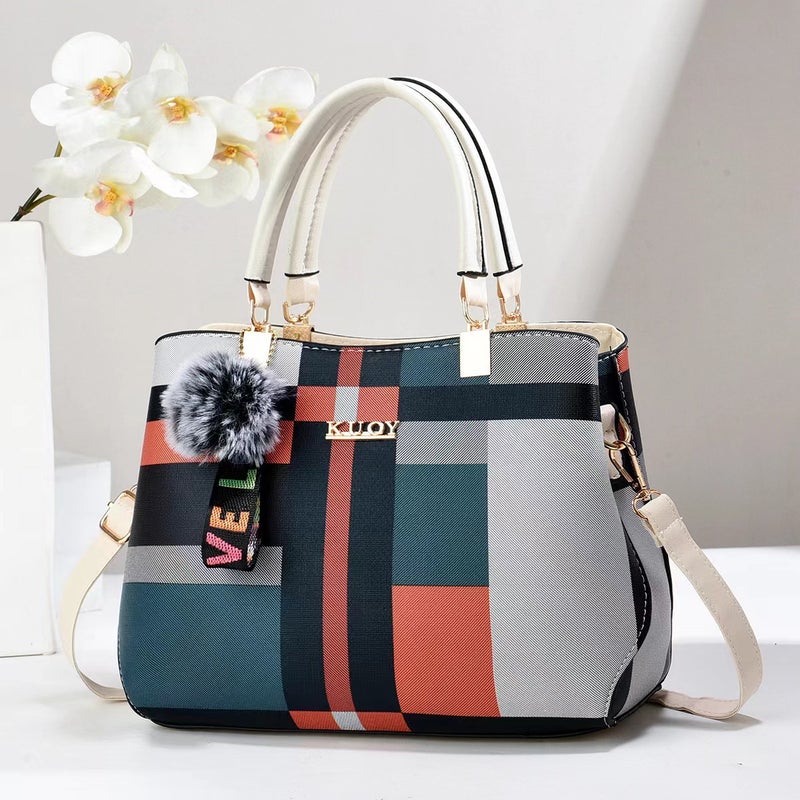 Taizhou Women'S Bag Korean Style Plaid Bag Manufacturer Color Matching Women'S Shoulder Bag Handbag Crossbody Bag Bag - Image 3