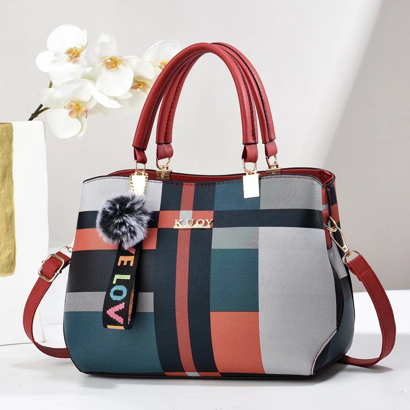 Taizhou Women'S Bag Korean Style Plaid Bag Manufacturer Color Matching Women'S Shoulder Bag Handbag Crossbody Bag Bag - Image 4